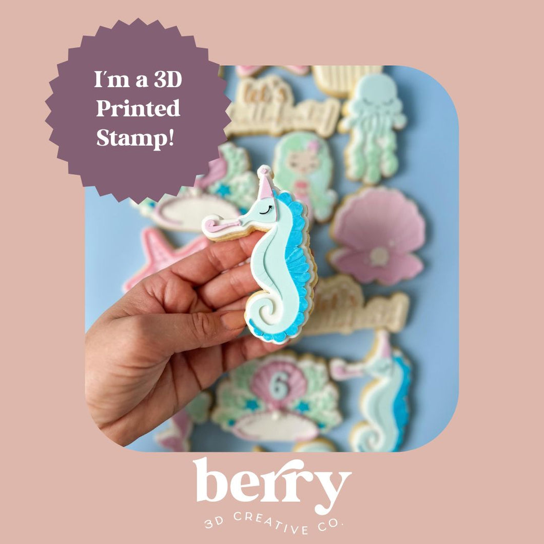 Seahorse- Mermaid Collection Stamp and matching cutter