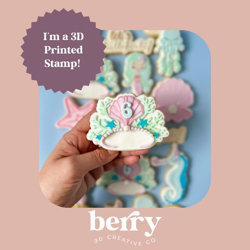 Mermaid Crown - Mermaid Collection Stamp and matching cutter