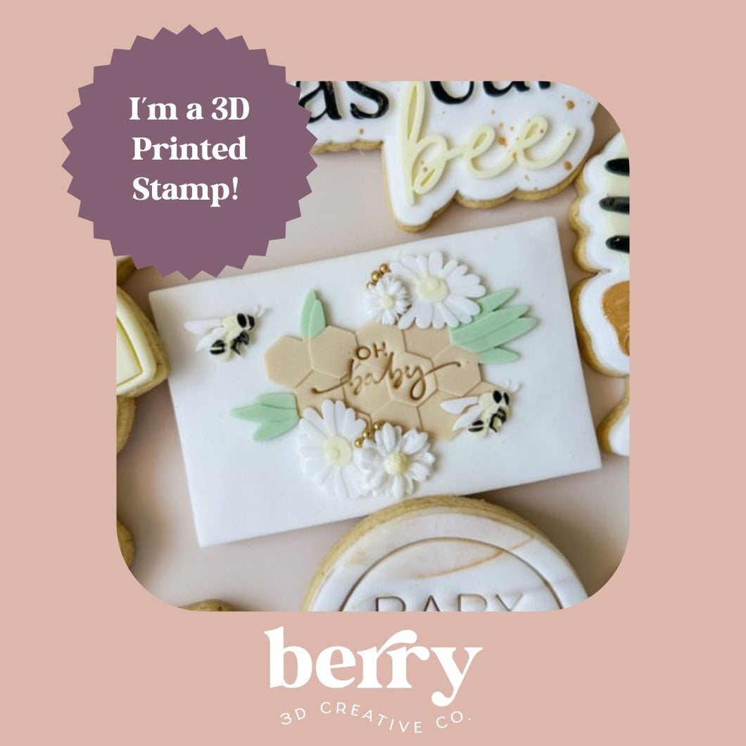 Honey Comb with bee's and flowers - Sweet as can Bee Collection Stamp and matching cutter