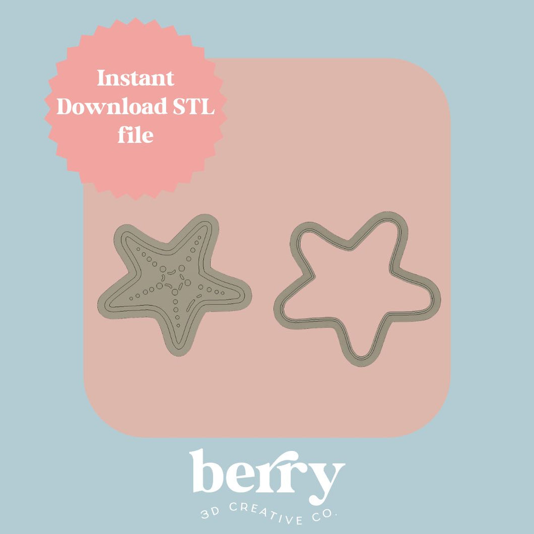 Starfish - Mermaid Collection Cutter and Stamp stl file