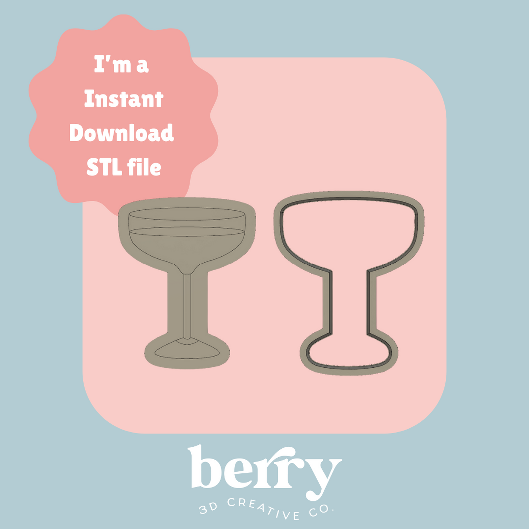 Margarita/ Wine Glass Cutter and Stamp stl file