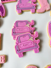 Load image into Gallery viewer, Pick Up Truck with cowgirl legs and boots Embosser with matching cookie cutter
