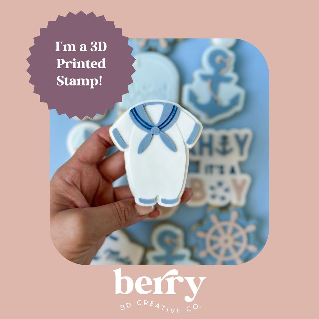 Baby Sailor Onesie- Ahoy it's a boy Collection Stamp and matching cutter