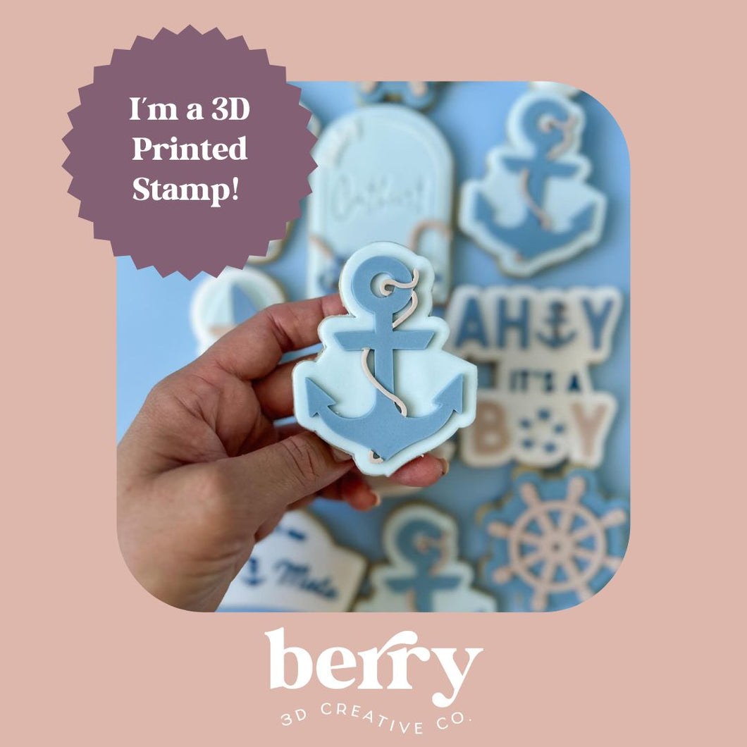 Anchor- Ahoy it's a boy Collection Stamp and matching cutter