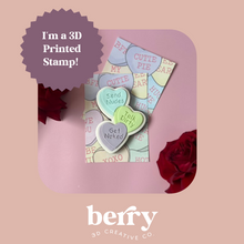 Load image into Gallery viewer, Stupid Cupid, Love Stinks, Thank you next! Heart Trio Stamp and matching cutter
