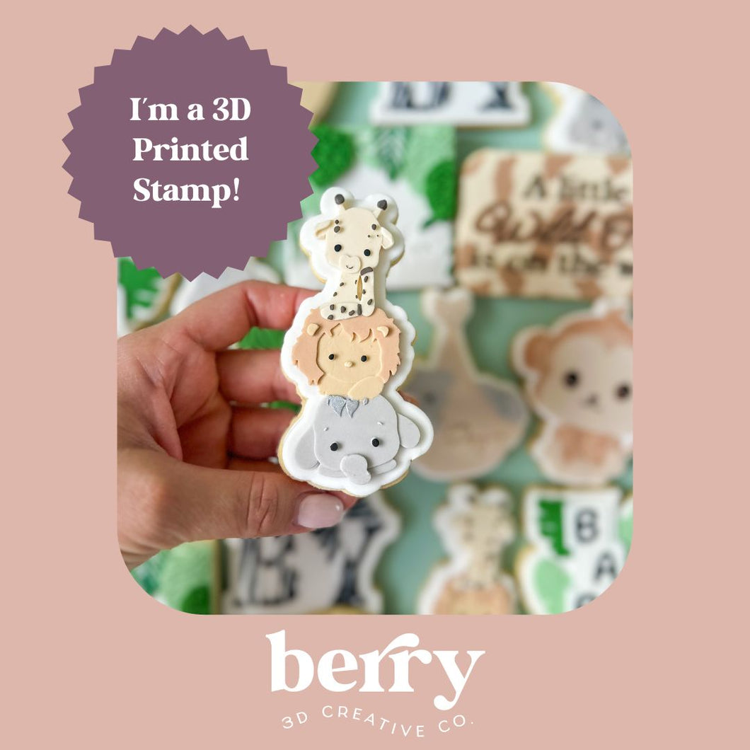 Baby Jungle Animals- Welcome to the Jungle Baby Collection Stamp and matching cutter