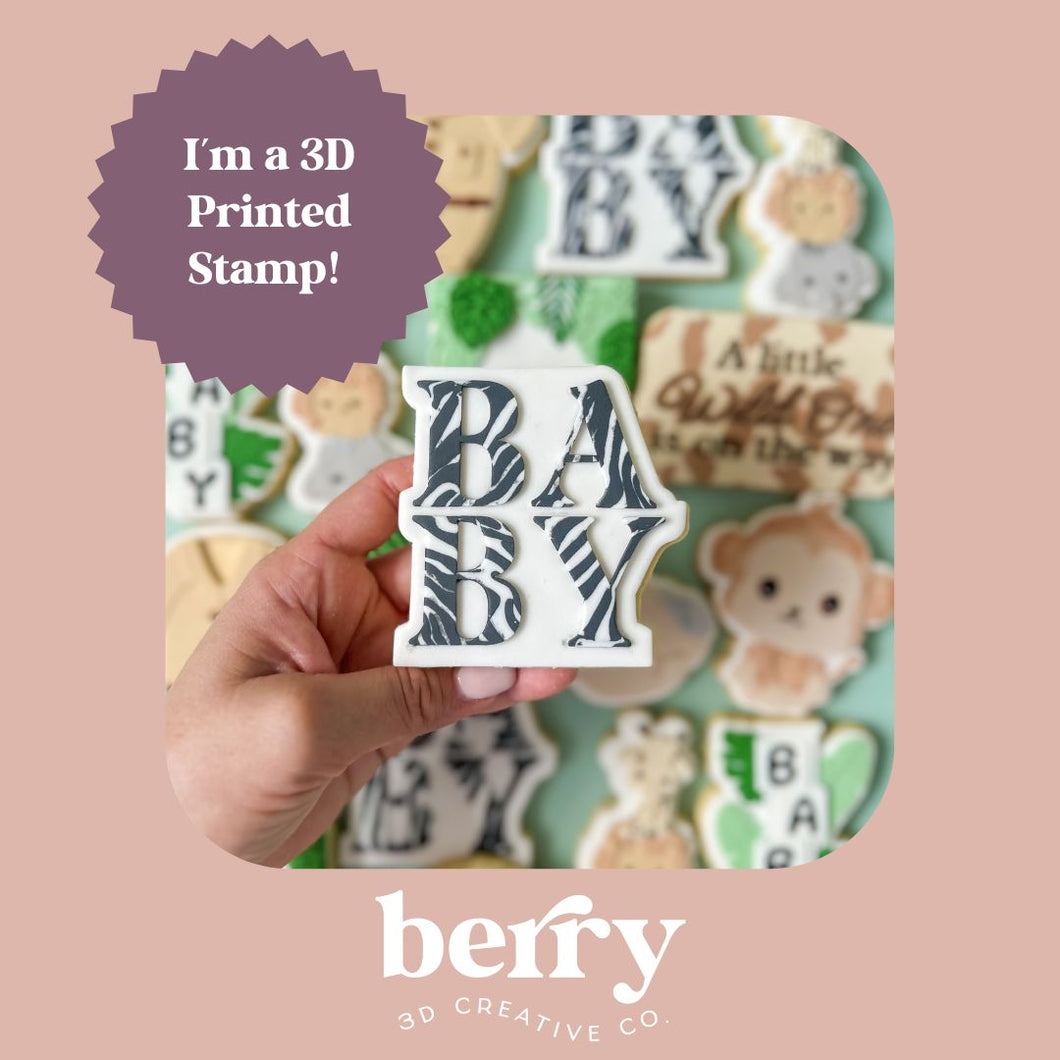 BABY Letters Welcome to the Jungle Baby Collection Stamp and matching cutter