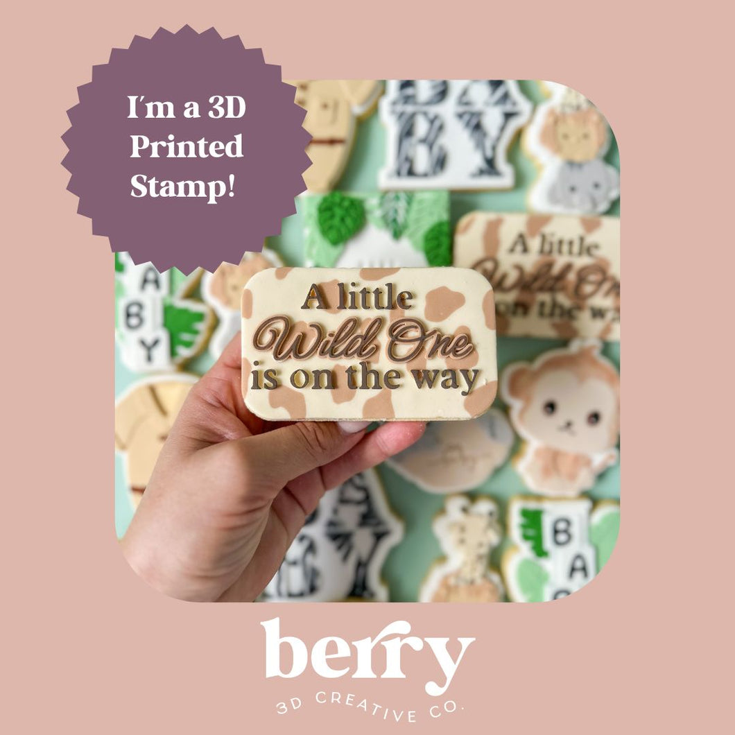 A little Wild One is on the Way- Welcome to the Jungle Baby Collection Stamp and matching cutter