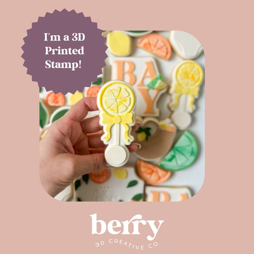 Lemon Baby Rattle Stamp and matching cutter