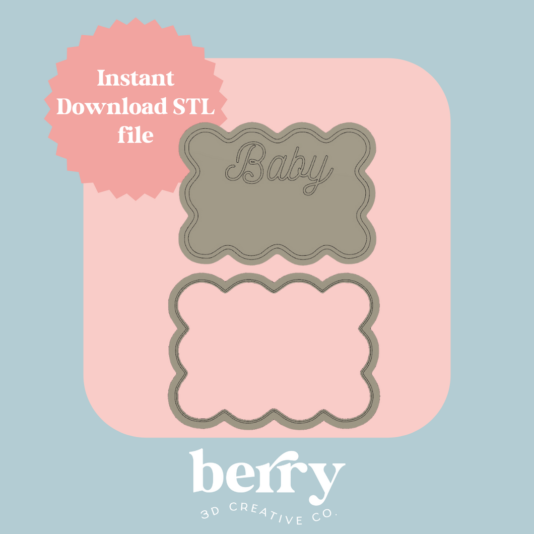 Wavy Baby Stamp and cutter STL file