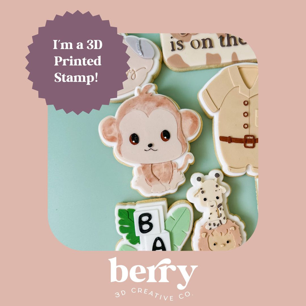 Baby Monkey -Welcome to the Jungle Baby Collection Stamp and matching cutter