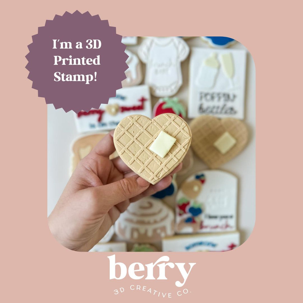 Waffle heart  Brunch Stamp and matching cutter