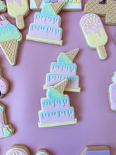 Load image into Gallery viewer, Ice Cream Drip Cake Debosser Stamp with matching Cookie Cutter
