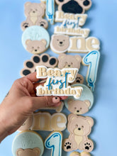 Load image into Gallery viewer, Beary first Birthday Cookie Cutter and Stamp stl file
