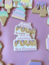 Load image into Gallery viewer, We all scream FOUR ice cream Stamp with matching Cookie Cutter
