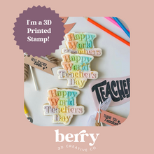 Load image into Gallery viewer, Happy World Teachers Day Debosser and matching cutter
