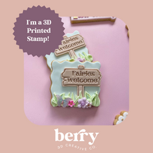 Load image into Gallery viewer, Fairies Welcome sign embosser with matching cookie cutter
