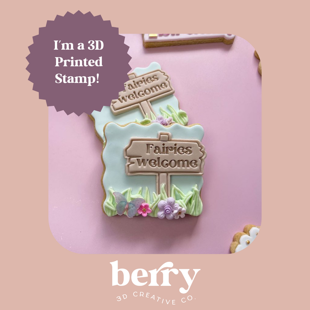 Fairies Welcome sign embosser with matching cookie cutter