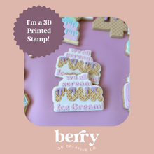 Load image into Gallery viewer, We all scream FOUR ice cream Stamp with matching Cookie Cutter
