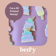 Load image into Gallery viewer, Ice Cream Drip Cake Debosser Stamp with matching Cookie Cutter
