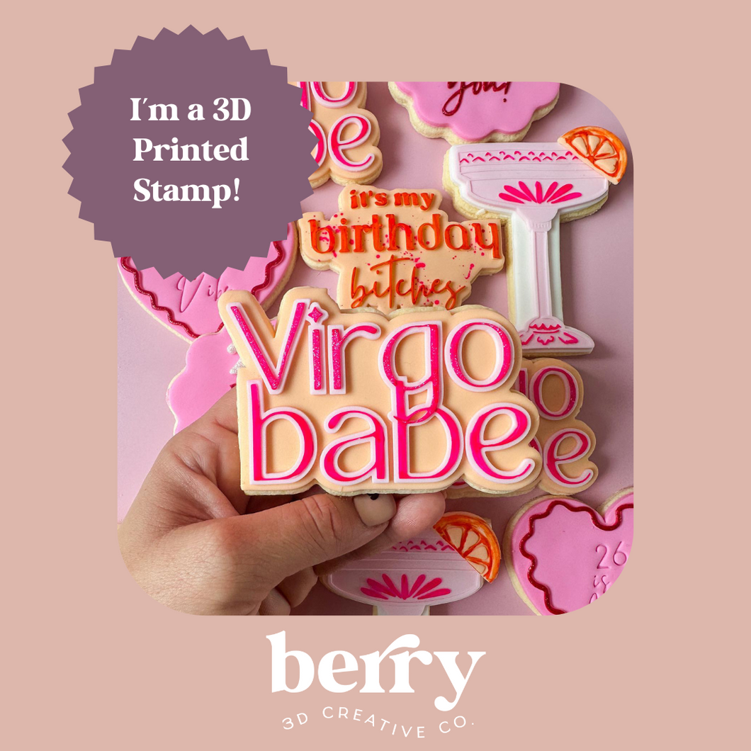 Virgo babe double outline debosser and matching cutter