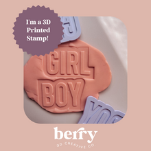 Load image into Gallery viewer, BOY and GIRL Cookie Cutter and Stamp stl file
