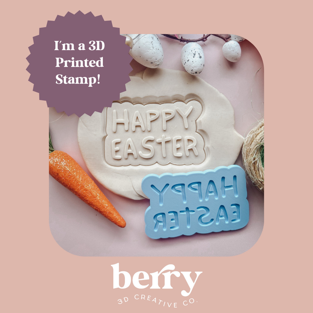 Happy Easter worded Debosser Stamp with matching Cookie Cutter