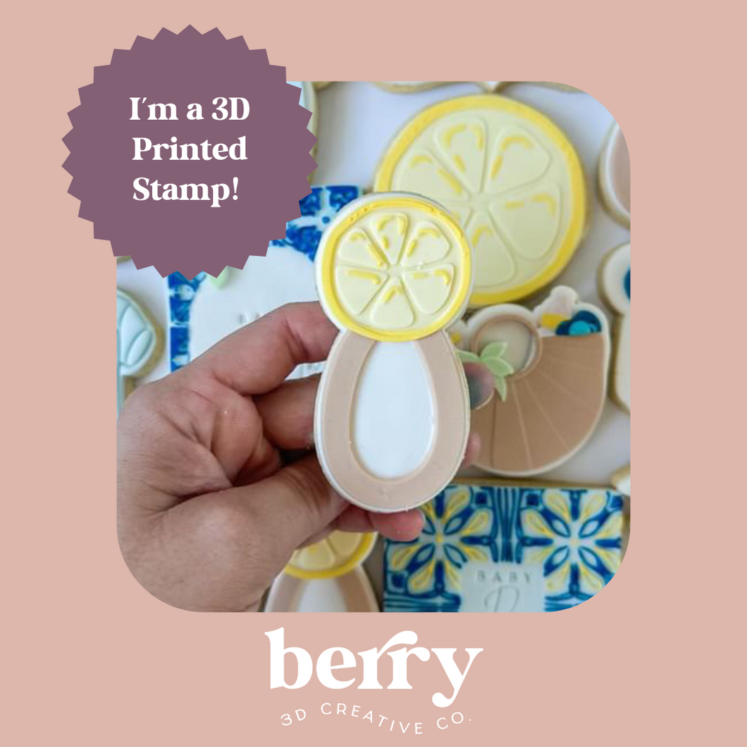 Lemon Rattle debosser stamp and matching cutter