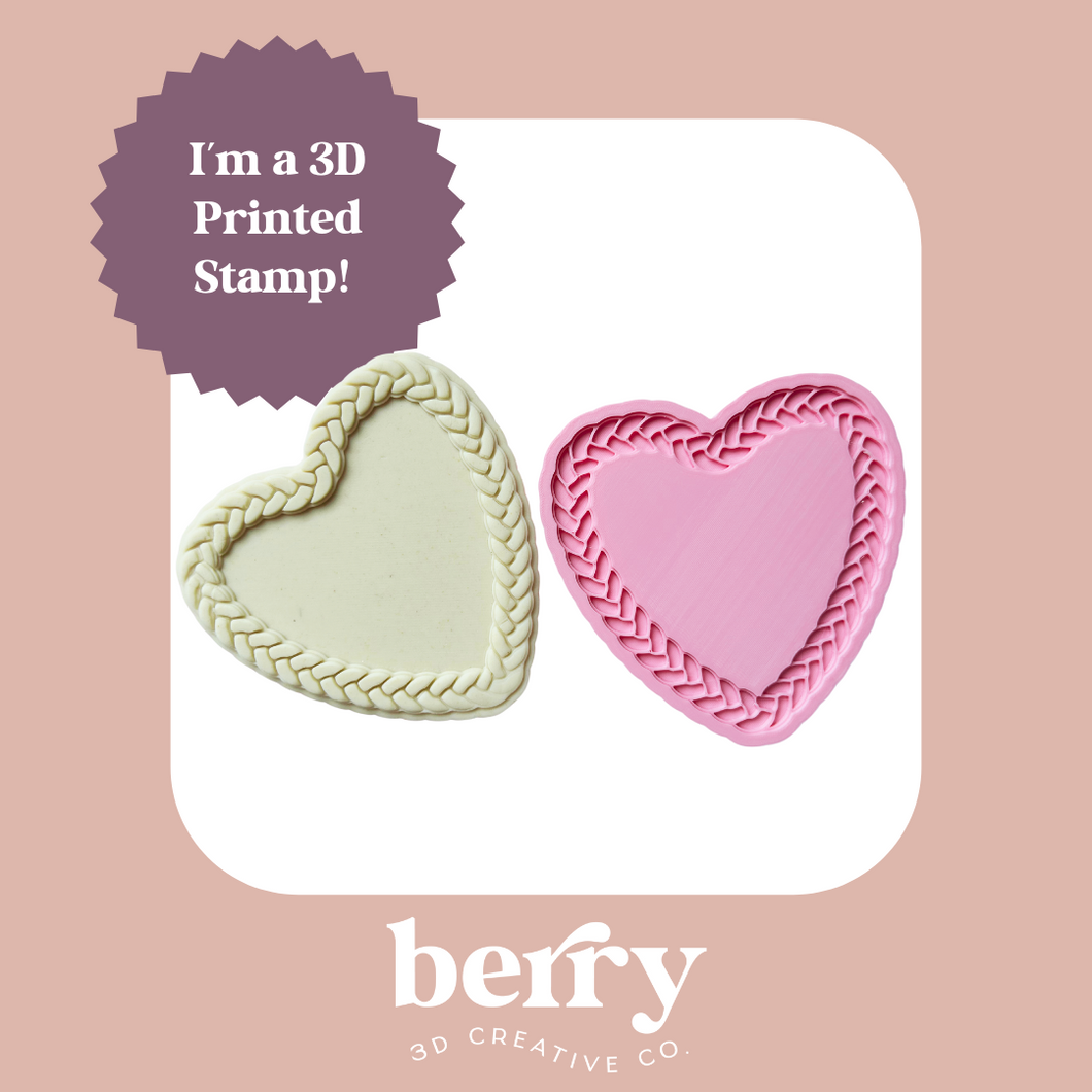 Braided edge heart stamp and matching cutter