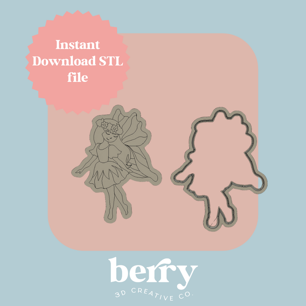 Fairy Cookie Cutter and Stamp stl file