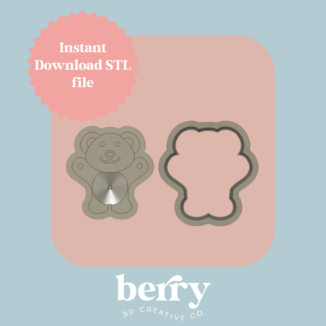 Teddy Cookie Cutter and Stamp stl file