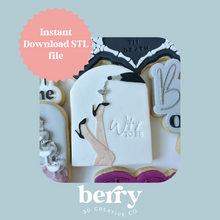 Load image into Gallery viewer, Heels to the sky pouring champagne Cookie Cutter and Stamp stl file
