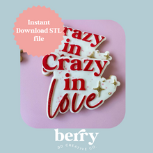 Load image into Gallery viewer, Crazy in love Cookie Cutter and Stamp stl file
