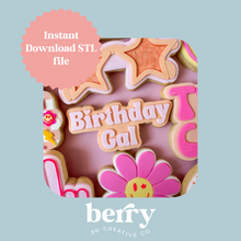 Load image into Gallery viewer, Birthday Gal Cookie Cutter and Stamp stl file
