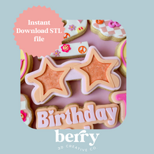 Load image into Gallery viewer, Star Sunglasses Cookie Cutter and Stamp stl file
