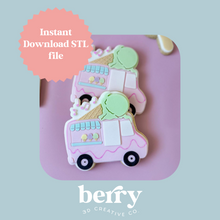 Load image into Gallery viewer, Ice Cream Truck Cookie Cutter and Stamp stl file
