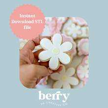 Load image into Gallery viewer, Retro Daisy Cookie Cutter and Stamp stl file
