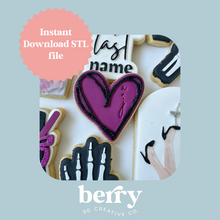 Load image into Gallery viewer, Double lined heart Cookie Cutter and Stamp stl file
