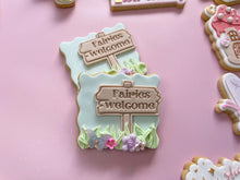 Load image into Gallery viewer, Fairies Welcome sign embosser with matching cookie cutter
