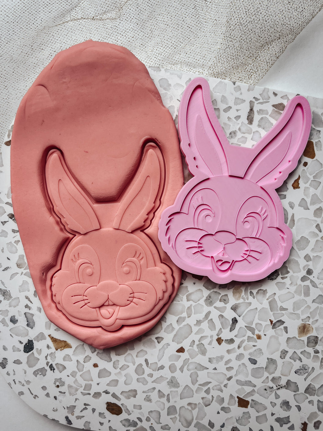 Cottontail Bunny Face Debosser and matching cutter